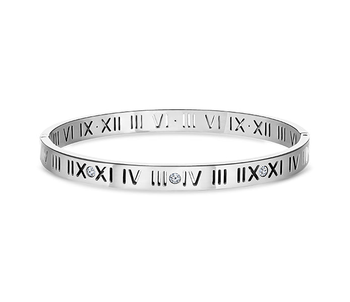 Prophecy Bangle in Rhodium Plating
