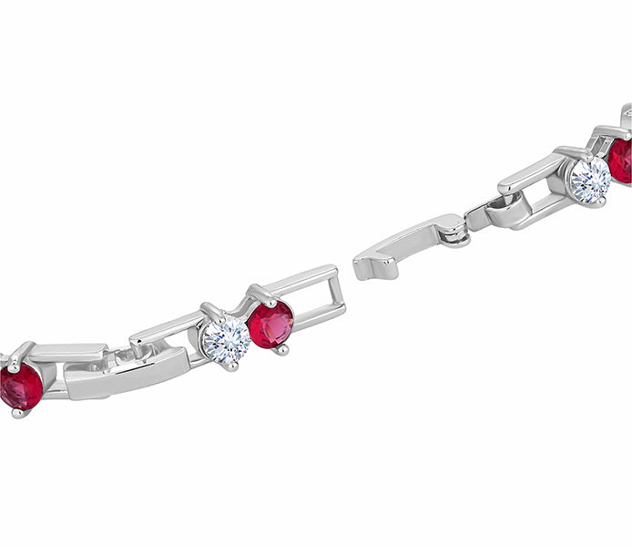 Purity Bracelet with Red Crystals and Extra Link