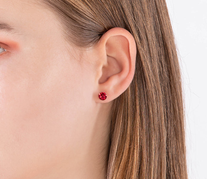 Red Stud Earrings