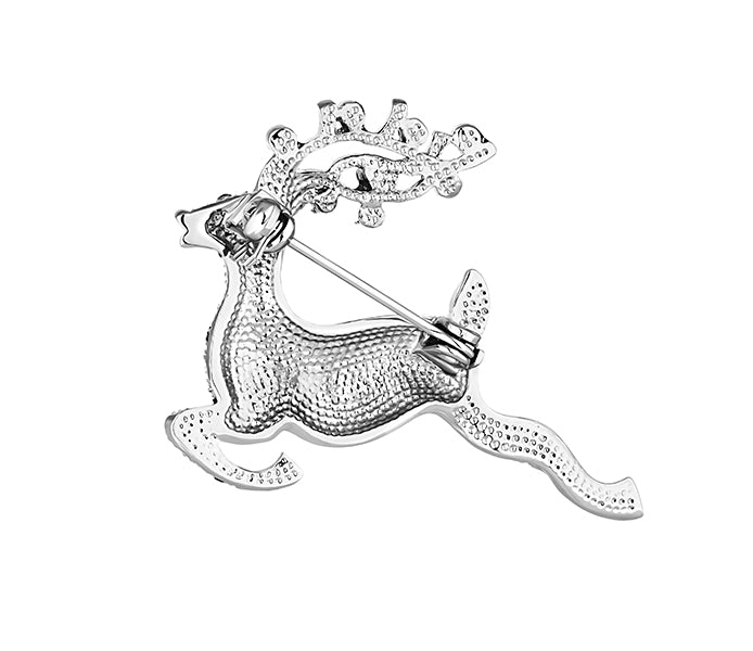 Reindeer Brooch in Rhodium Plating