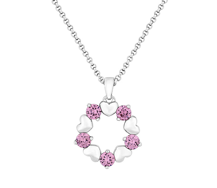 Ring-O-Ring Pendant with Pink Crystals