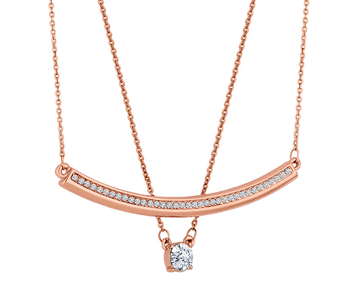 Rose Bar Layered Necklace