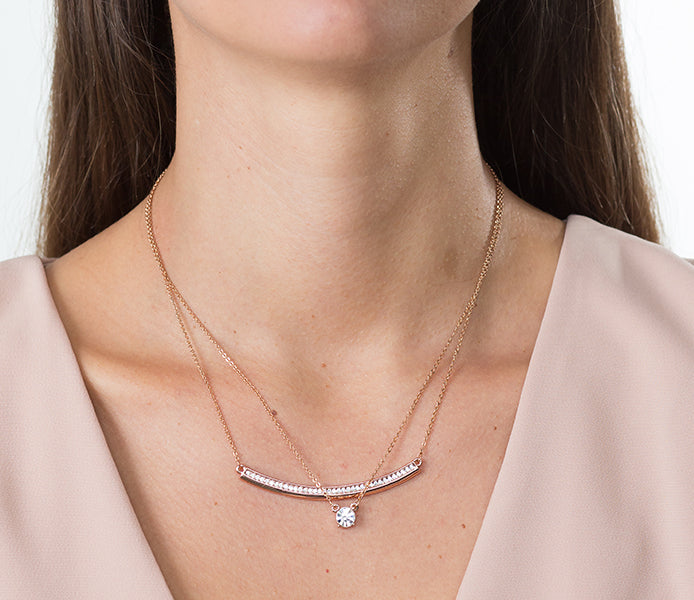 Rose Bar Layered Necklace