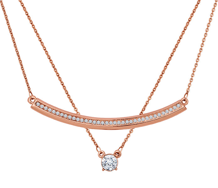 Rose Bar Layered Necklace