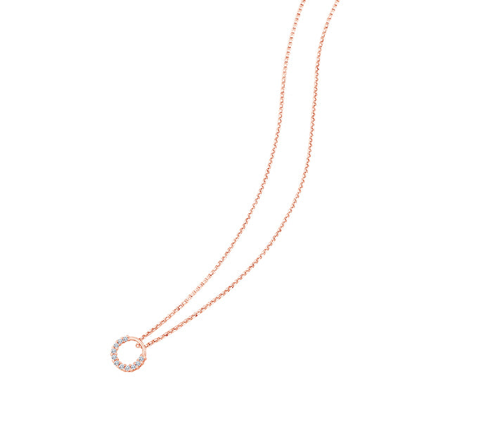 Semi Circle Pendant in Rose Gold Plating