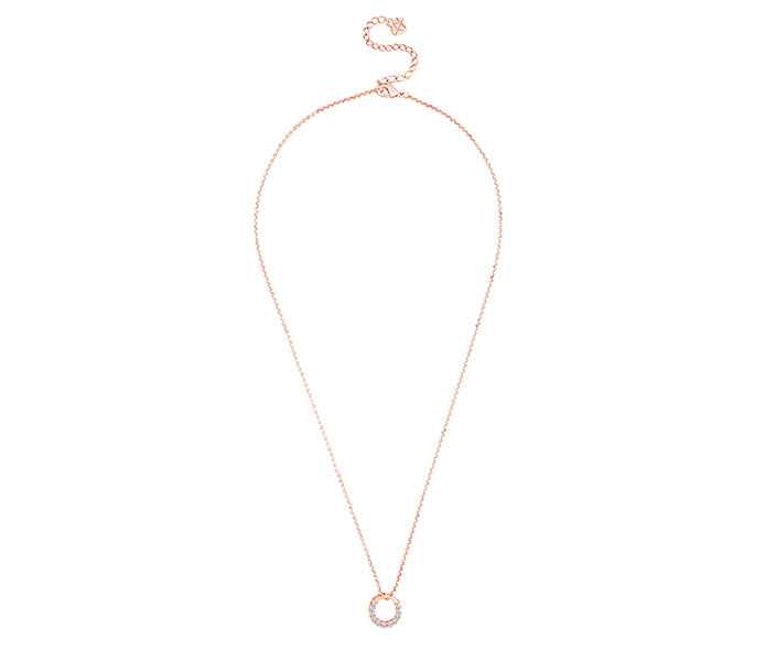 Semi Circle Pendant in Rose Gold Plating