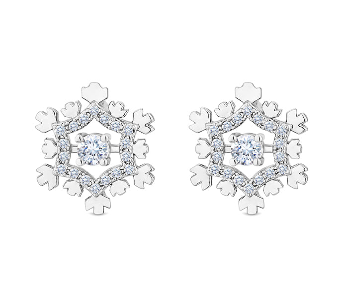 Snowflake Earrings with Crystals