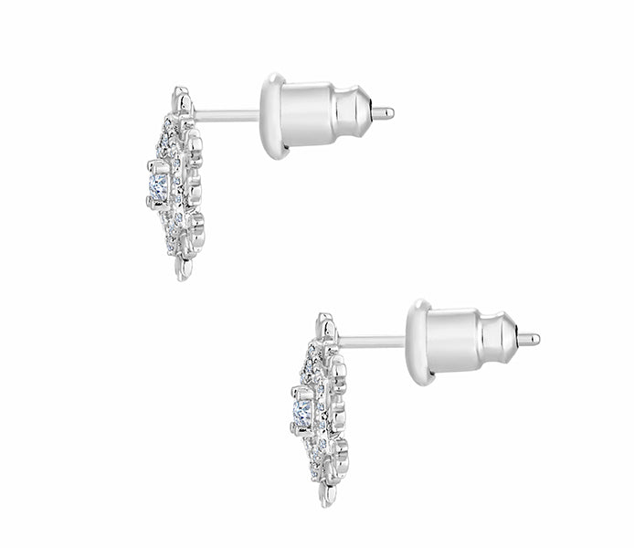 Snowflake Earrings with Crystals