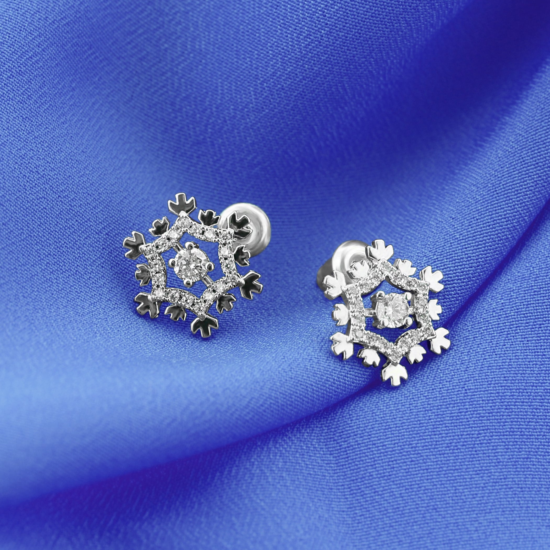 Snowflake Earrings with Crystals