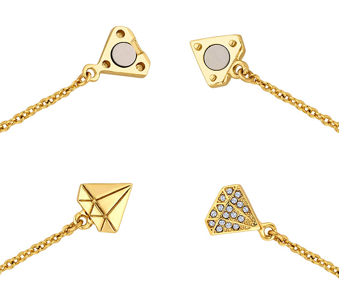 Stacker bra crystal gold bracelet