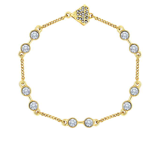 Stacker bra crystal gold bracelet