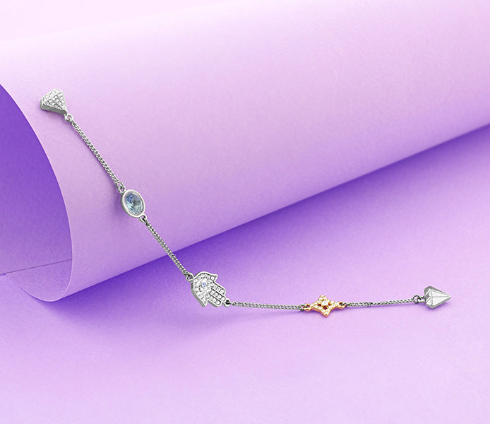 Stacker Magnetic Bracelet with Hamsa Hand Charm