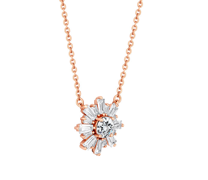 Starburst Necklace in Rose Gold Plating