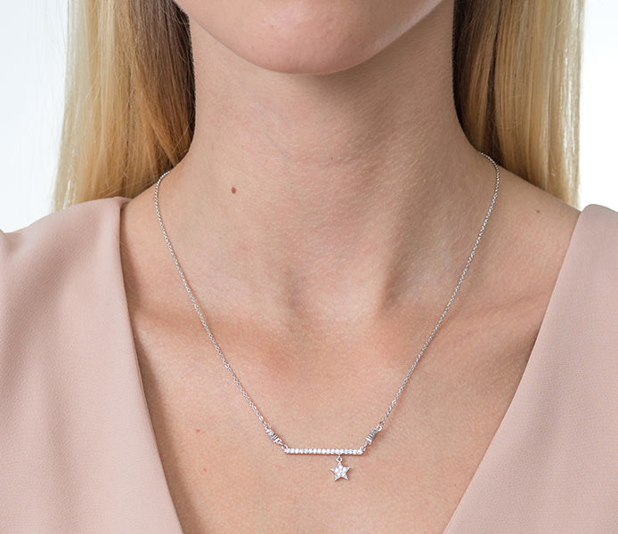 Star Drop Bar Necklace