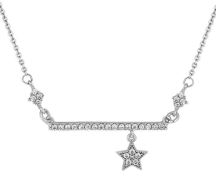 Star Drop Bar Necklace
