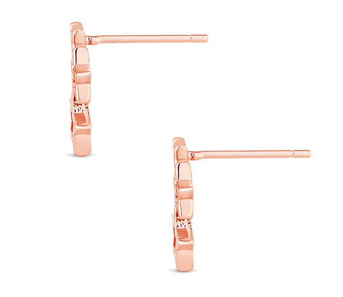 Starry Stud Earrings in Rose Gold Plating