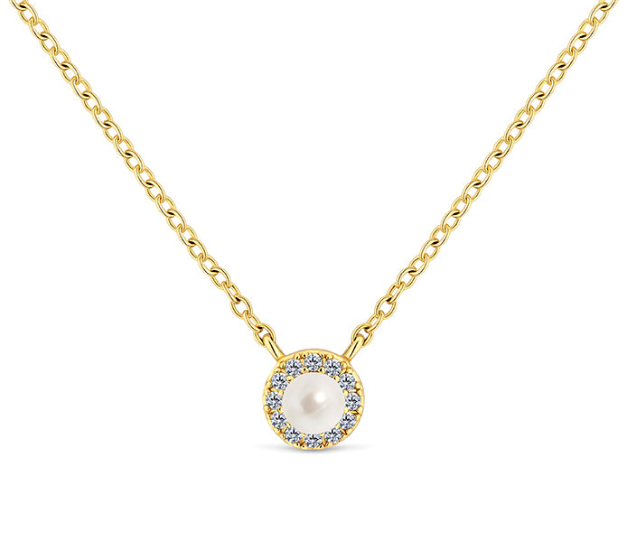 Tiny pearl pendant in gold plating