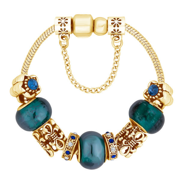 Treasure Bracelet in Blue with Gold Plating - Smal