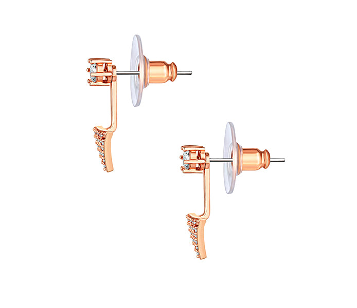 Triangular drop earrings in rose gold plating