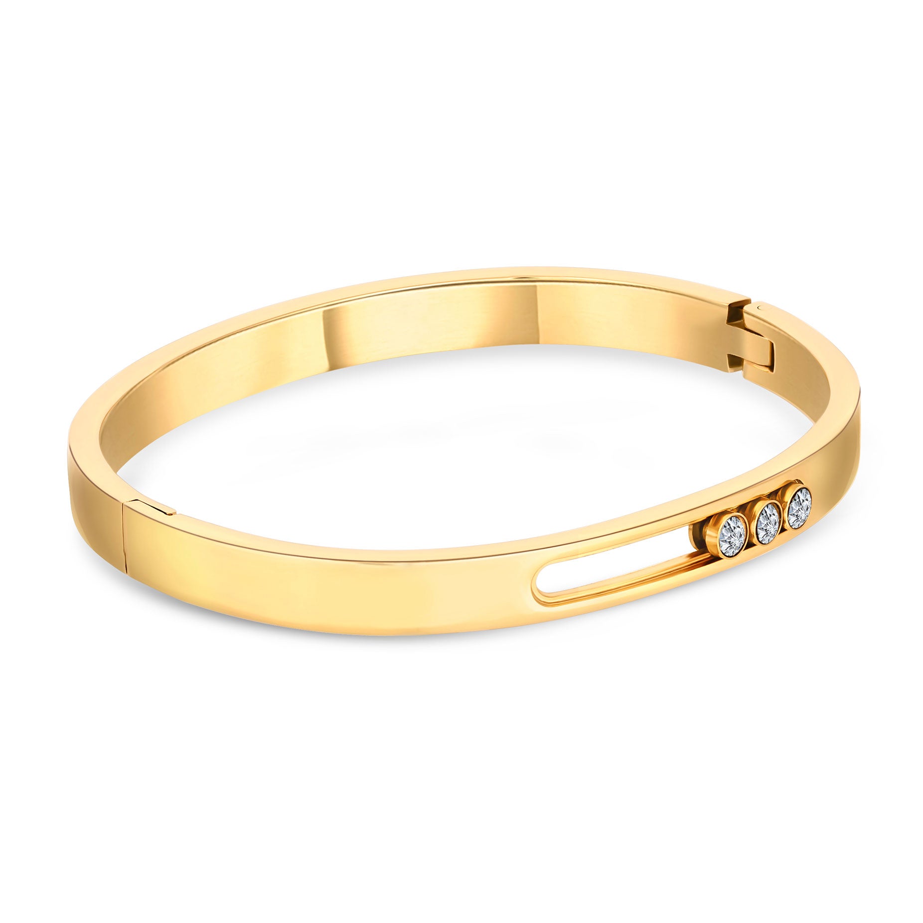 Trilogy Bangle - Gold