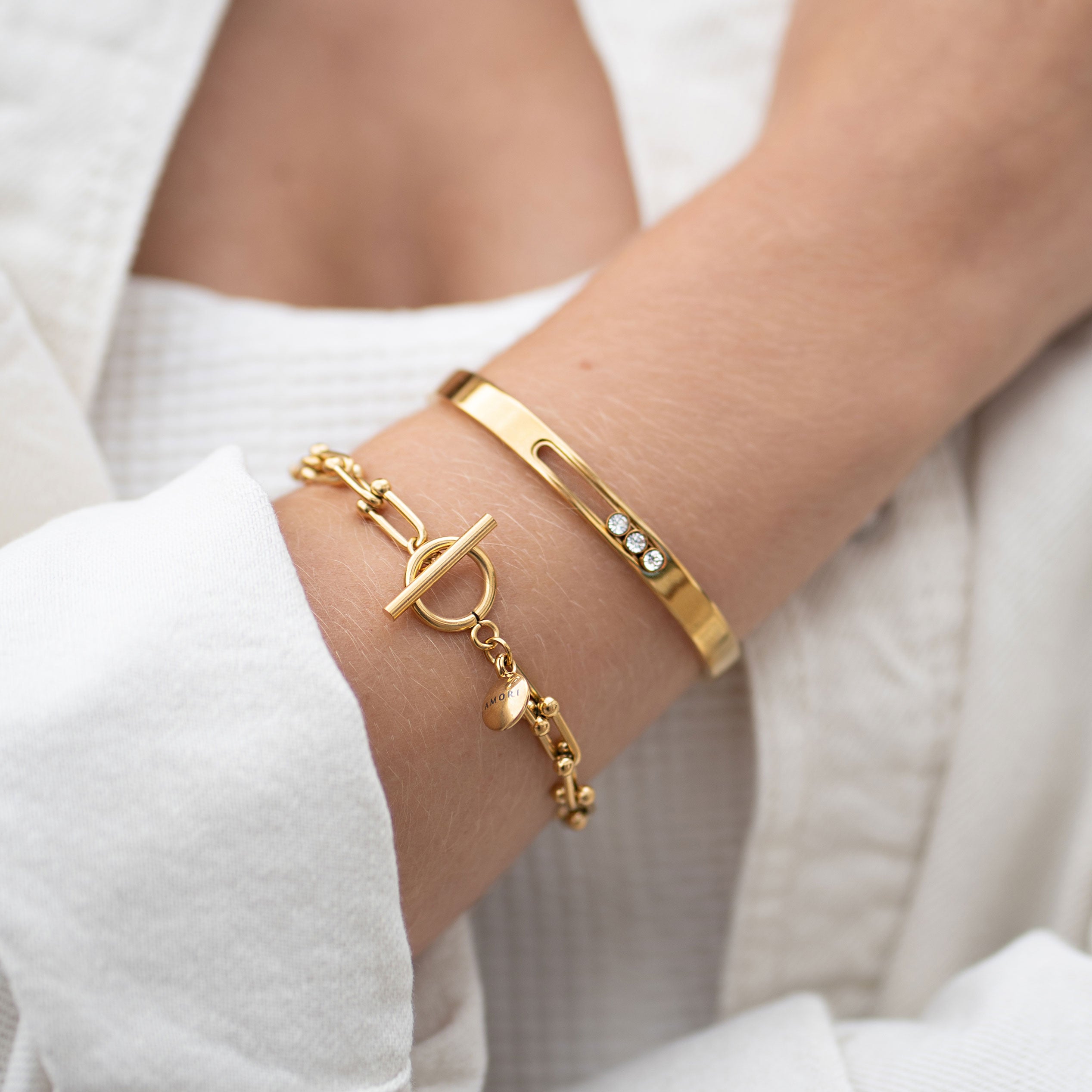 Trilogy Bangle - Gold
