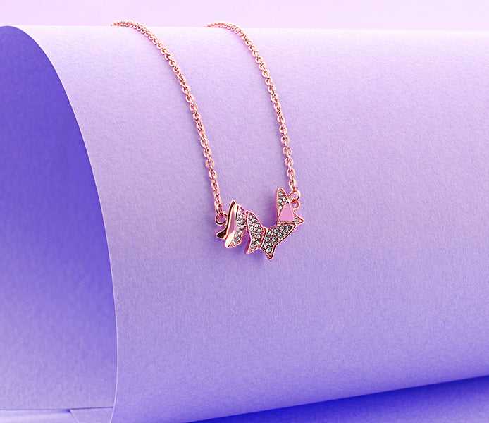 Trio Butterfly Pendant in Rose