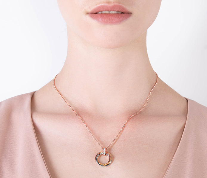 Trio Ring Pendant in Mixed Plating