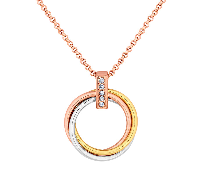 Trio Ring Pendant in Mixed Plating