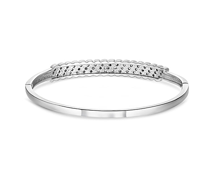 Wave Bangle in rhodium Plating