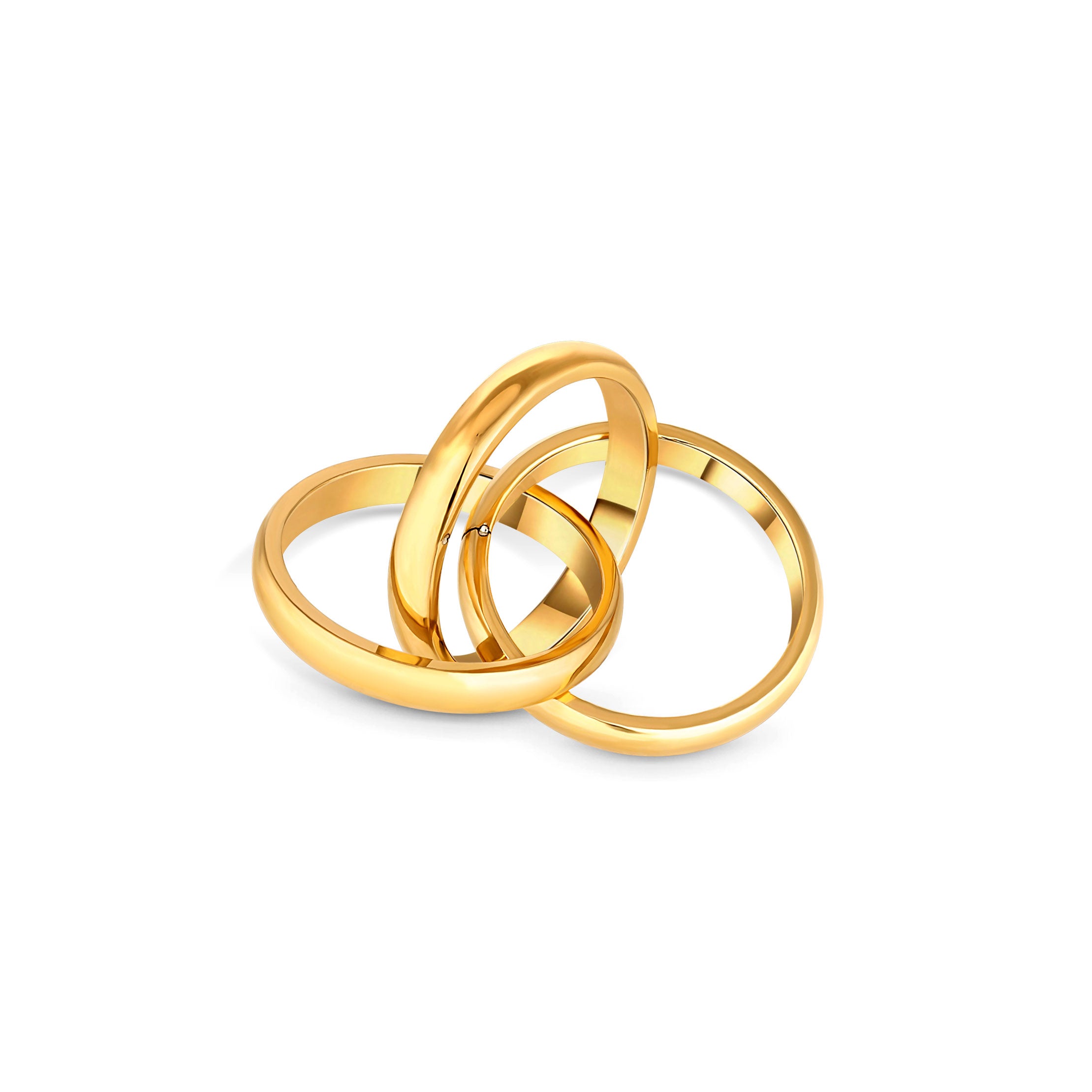 TRI RING - GOLD, SIZE 7
