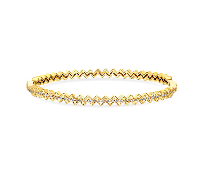 Zig Zag Bangle in gold plating