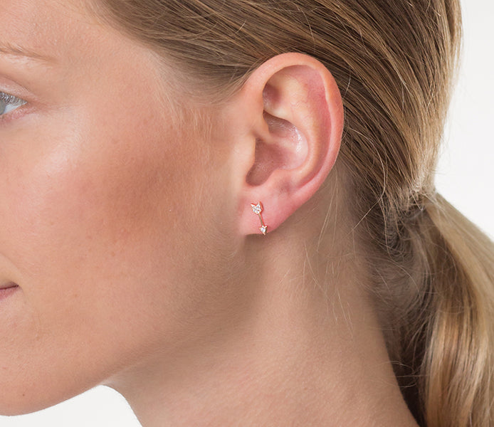 Arrow Stud Earrings in Rose Gold Plate