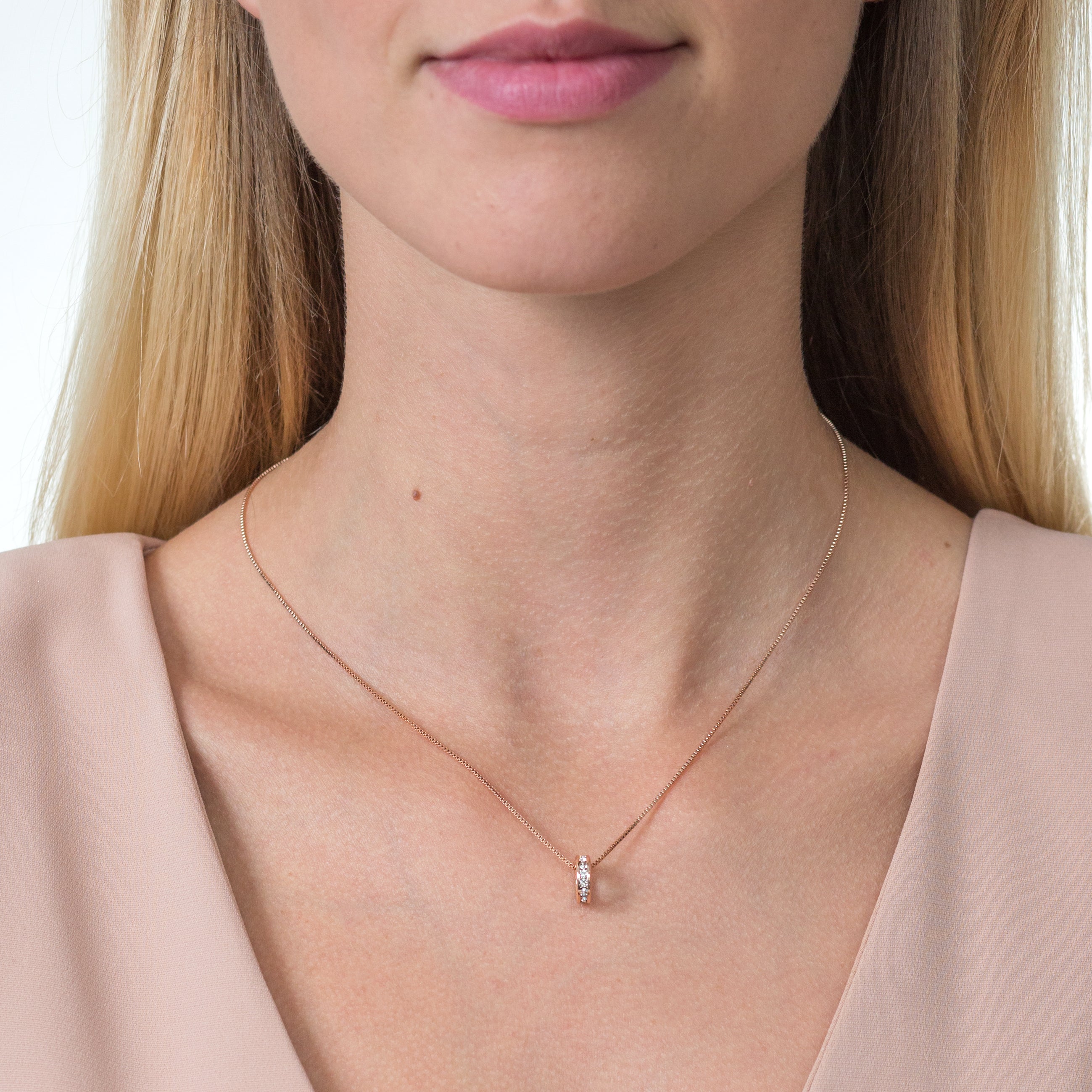 Domino Pendant in Rose Gold Plate