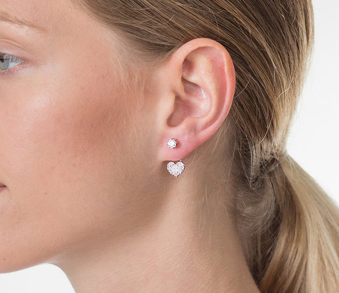 Heart Ear Jacket Earrings