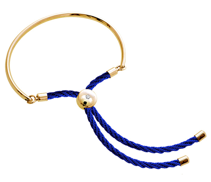 Bali Bracelet in 14k Gold with Royal Blue