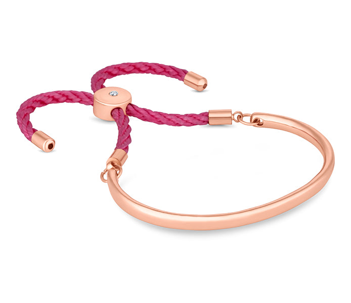Bali Bracelet in Rose Gold with Pink