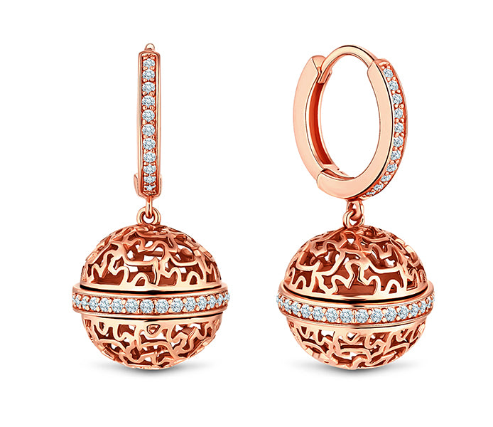 Ball Earrings in rose gold plating