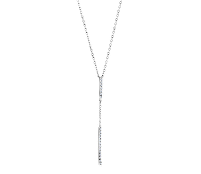 Bar Drop Necklace with Crystals