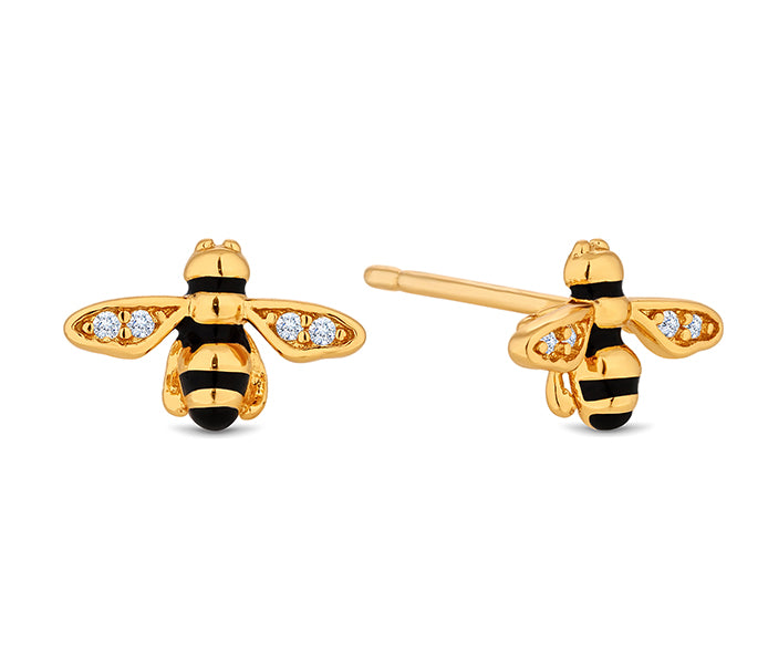 Bee Earrings in Gold Plating