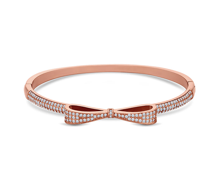 Bow Bangle in Rose Gold Plating
