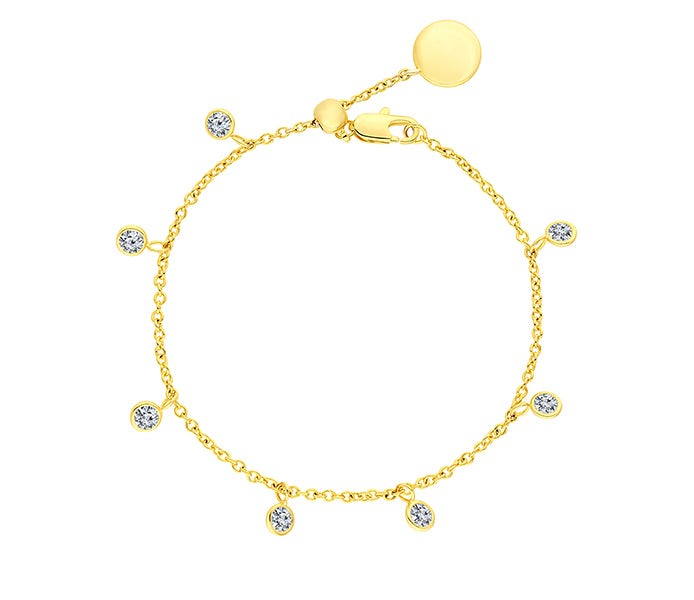 Button Bracelet in Yellow Gold Plating