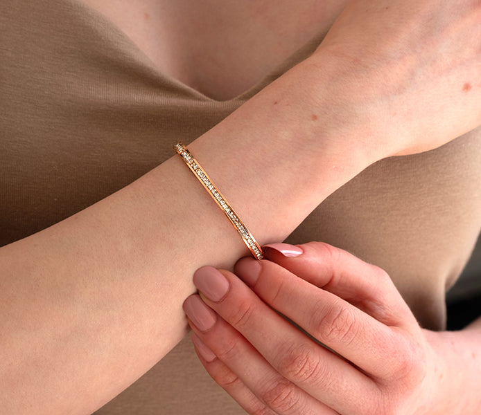 Captivate Bangle in Rose Gold Plating