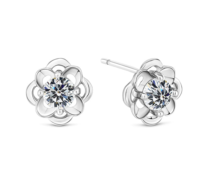 Celtic earrings in rhodium plating