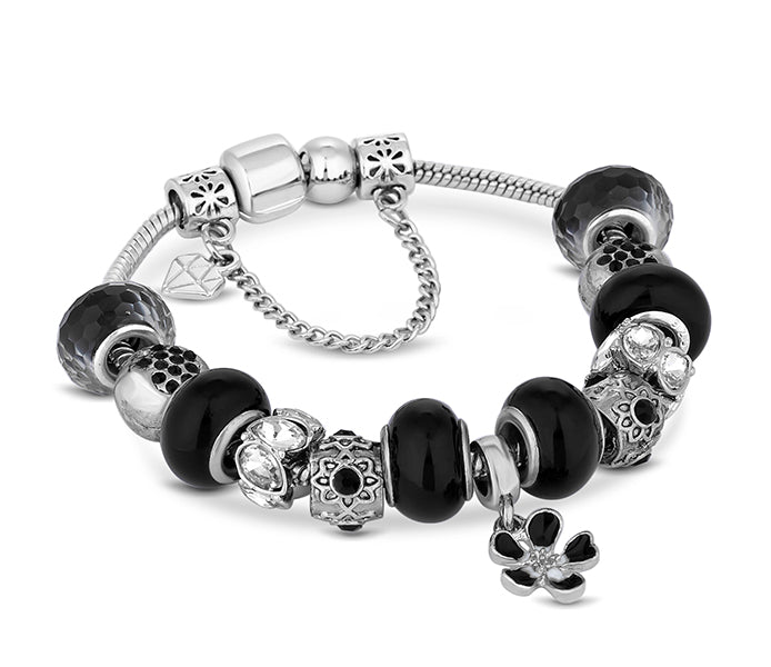 Charm Bracelet with Black Charms