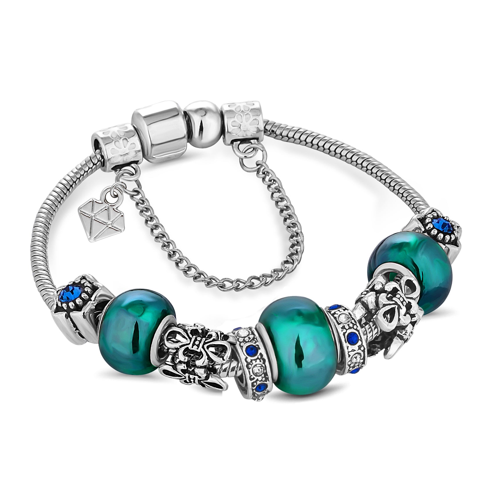 Charm Bracelet with Blue Charms