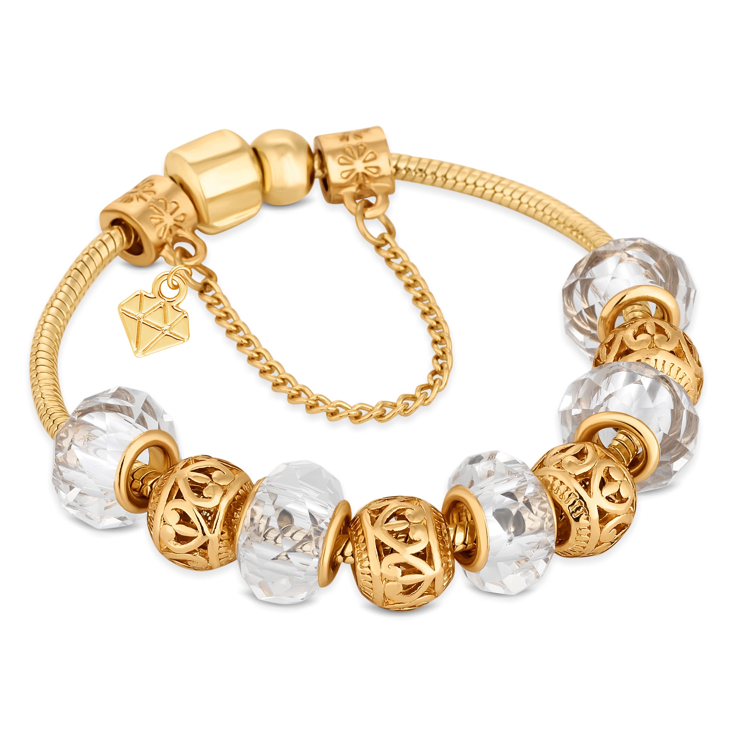 Charm Bracelet with Gold Charms