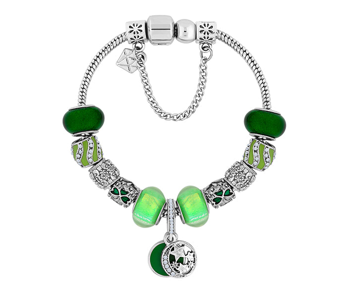 Charm Bracelet with Green Charms