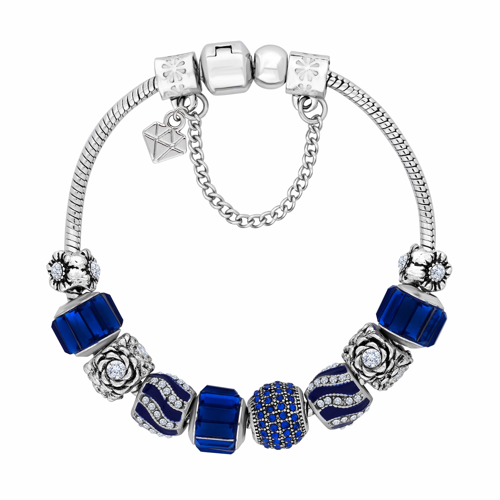 Charm Bracelet with Royal Blue Charms