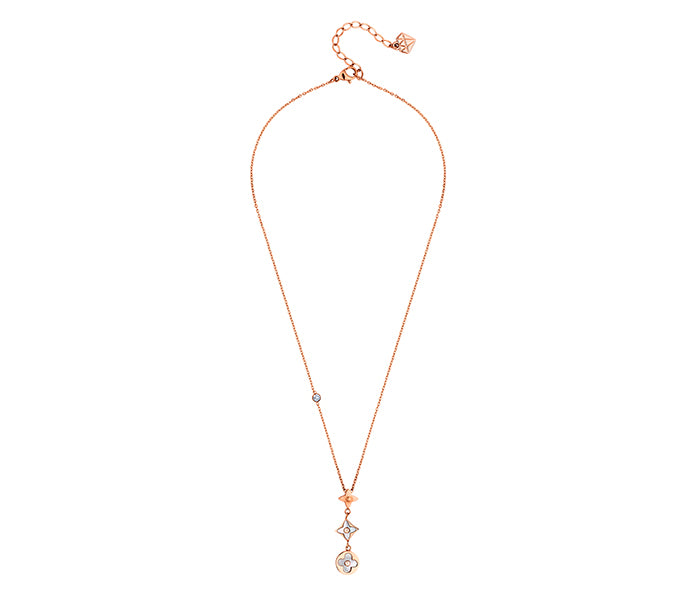 Clover Drop Necklace in Rose Gold