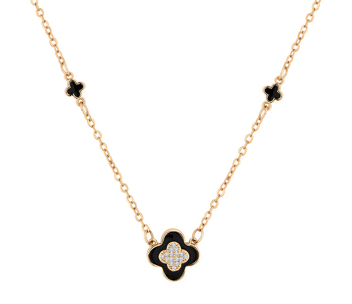 Clover Necklace in Rose Gold Plating